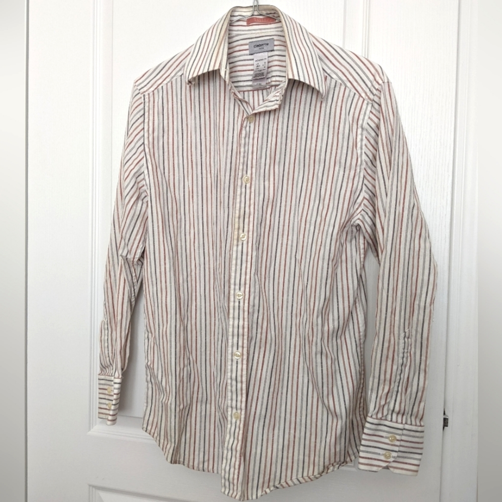 3/$15 Claiborne Luxe Vintage Men's Striped Shirt